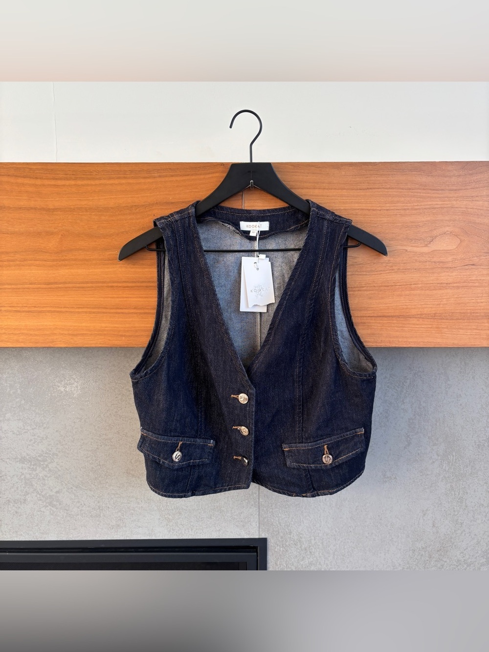 NWT KOOKAI denim vest, Size 42/ US 10